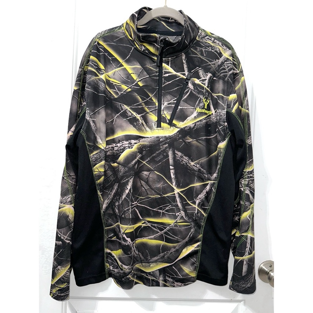 Huntworth Men’s Camouflage 1/4 zip Lightweight pullover Long Sleeve